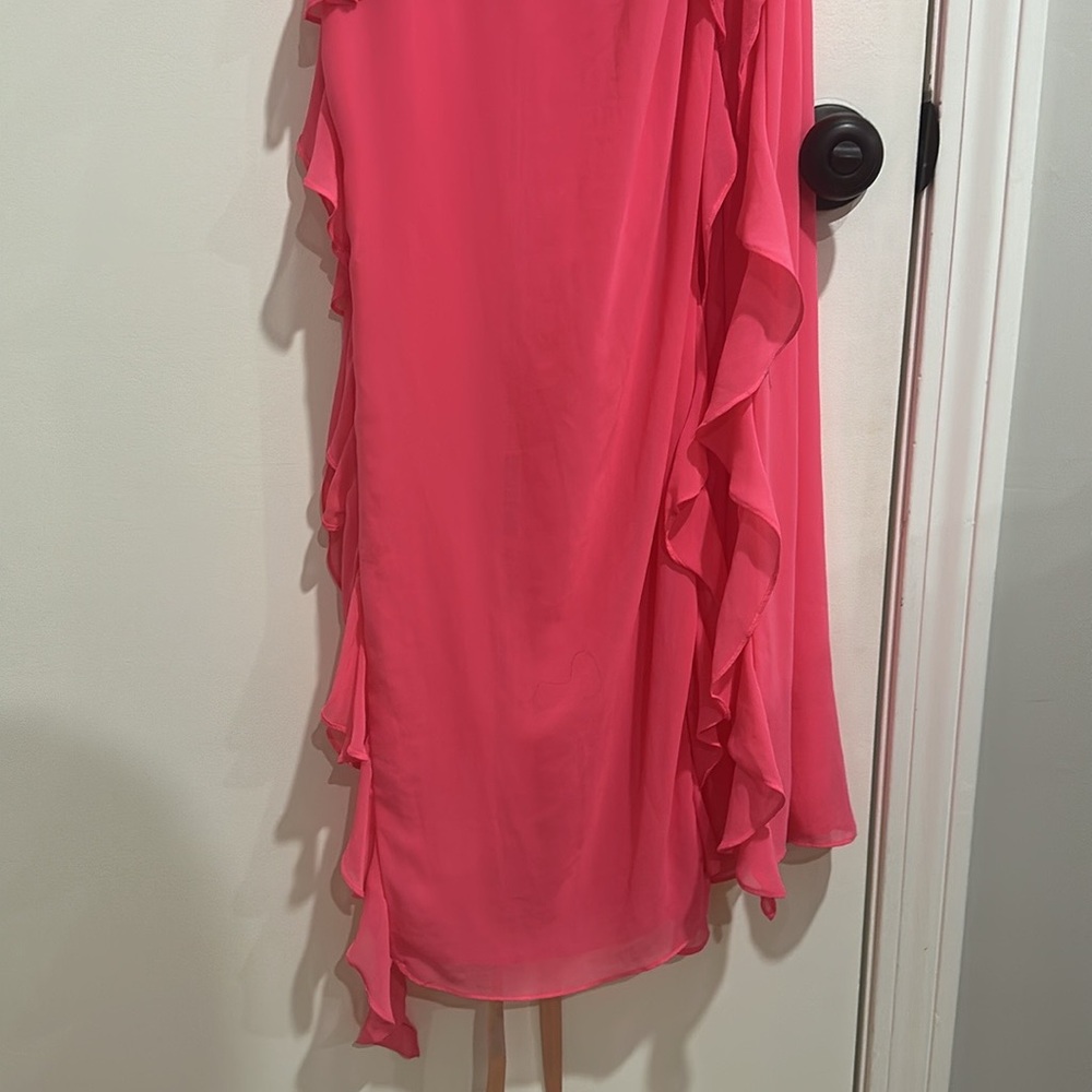 SARINA FUCHSIA RUFFLE MAXI DRESS - Picture 7 of 7
